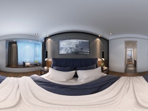 panorama modern style family bedroom space 06 3D Model