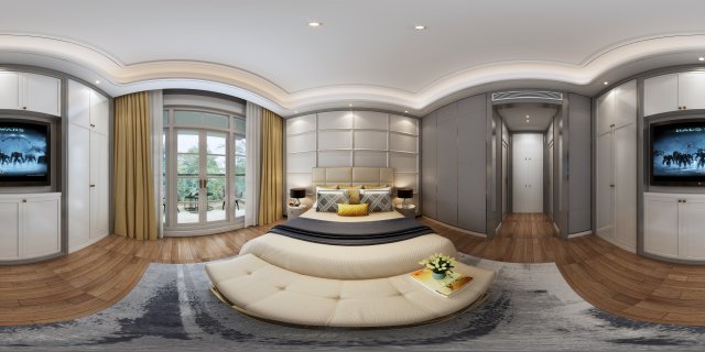 panorama modern style family bedroom space 07 3D Model .c4d .max .obj .3ds .fbx .stl .blend