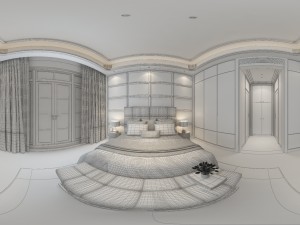panorama modern style family bedroom space 07 3D Model