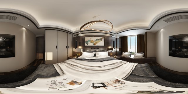 panoramic modern style family bedroom space 08 3D Model .c4d .max .obj .3ds .fbx .stl .blend 