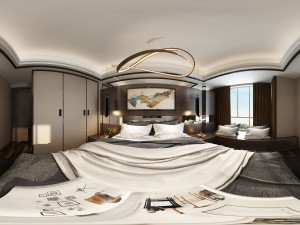 panoramic modern style family bedroom space 08 Modèle 3D
