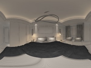 panoramic modern style family bedroom space 08 3D Model