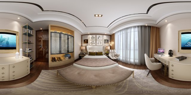panoramic modern style family bedroom space 10 3Dモデル .c4d .max .obj .3ds .fbx .stl .blend 