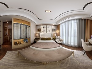 panoramic modern style family bedroom space 10 3D मॉडल