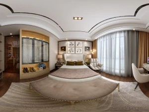 파노라마 모던 스타일의 가족 침실 공간 10 3D 모델