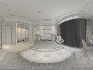 panoramic modern style family bedroom space 10 3Dモデル