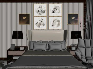 panoramic modern style family bedroom space 10 3D Model