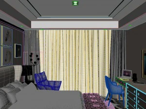 panoramic modern style family bedroom space 10 3D Model