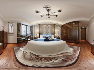 panoramic modern style family living room restaurant 13 3D Model