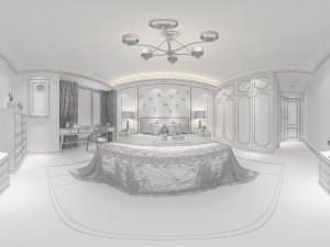 panoramic modern style family living room restaurant 13 3D 模型