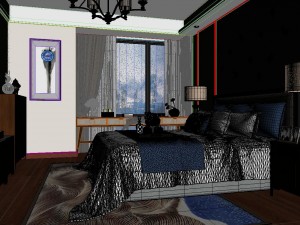 panoramic modern style family living room restaurant 13 3D 模型