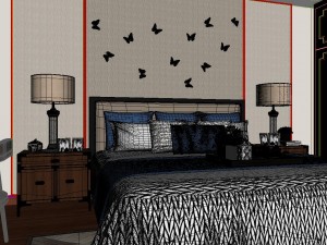 panoramic modern style family living room restaurant 13 3D 模型