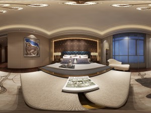 panoramic modern style family bedroom space 14 3D Model