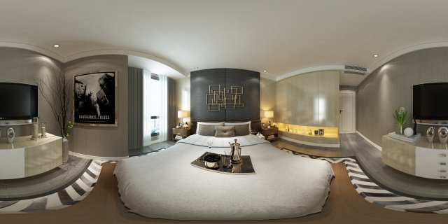 panoramic modern style family bedroom space 15 Modelo 3D .c4d .max .obj .3ds .fbx .stl .blend 