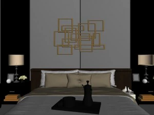 panoramic modern style family bedroom space 15 3D Model