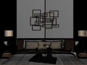 panoramic modern style family bedroom space 15 3D Model