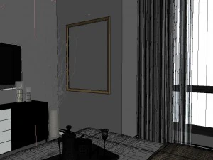panoramic modern style family bedroom space 15 3D Model