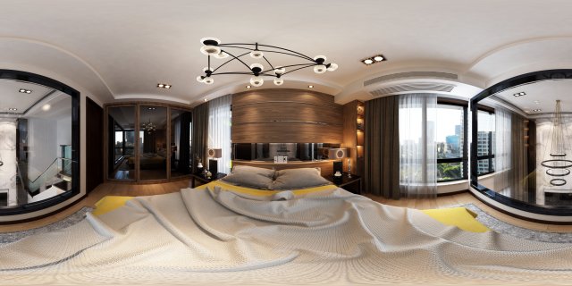 panoramic modern style family bedroom space 16 Model 3D .c4d .max .obj .3ds .fbx .stl .blend