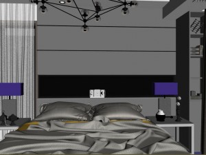 panoramic modern style family bedroom space 16 Model 3D