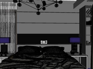 panoramic modern style family bedroom space 16 Model 3D
