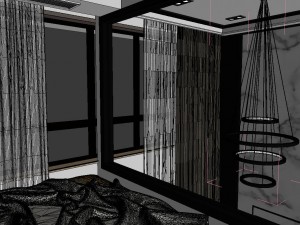 panoramic modern style family bedroom space 16 Model 3D