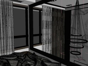 panoramic modern style family bedroom space 16 3D Model