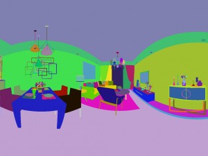 panoramic modern style living room restaurant space 01 Modello 3D