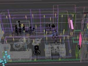 panoramic modern style living room restaurant space 01 Modello 3D