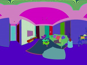 panoramic modern style living room restaurant space 02 3D Model