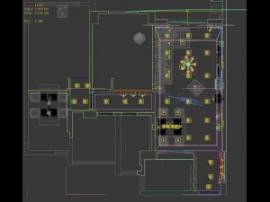 panoramic modern style living room restaurant space 03 3D Модель