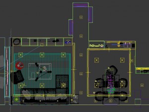 panoramic modern style living room restaurant space 04 3Dモデル