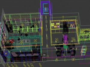 panoramic modern style living room restaurant space 04 3Dモデル