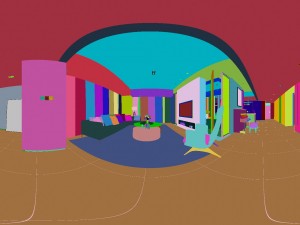 panoramic modern style living room restaurant space 05 Model 3D