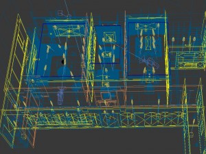 panoramic modern style living room restaurant space 05 Model 3D