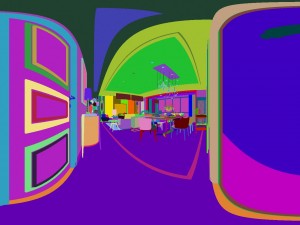 panoramic modern style living room restaurant space 07 3D Модель