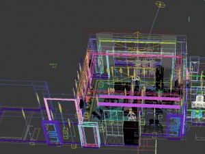 panoramic modern style living room restaurant space 07 3D Модель