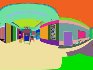 panoramic modern style living room restaurant space 08 Modelo 3D