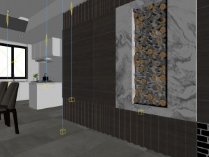 panoramic modern style living room restaurant space 08 Modelo 3D