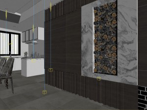 panoramic modern style living room restaurant space 08 Modelo 3D
