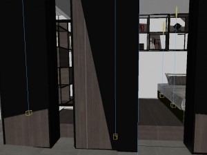 panoramic modern style living room restaurant space 08 Modelo 3D