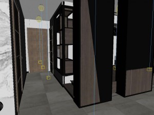 panoramic modern style living room restaurant space 08 Modelo 3D