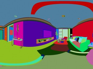 panoramic modern style living room restaurant space 09 Modello 3D
