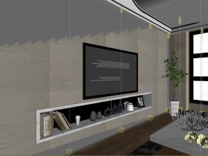 panoramic modern style living room restaurant space 09 Modello 3D