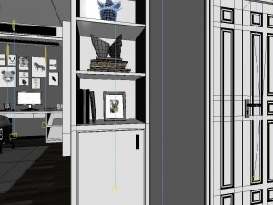 panoramic modern style living room restaurant space 11 3D मॉडल