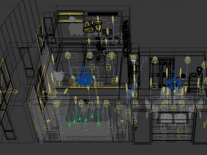 panoramic modern style living room restaurant space 11 3D मॉडल