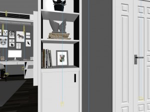 panoramic modern style living room restaurant space 11 3D मॉडल