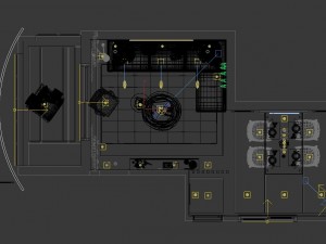 panoramic modern style living room restaurant space 11 3D मॉडल