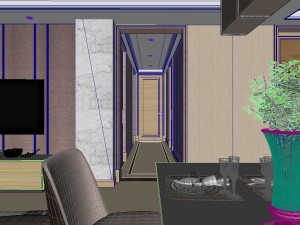 panoramic modern style living room restaurant space 18 Modelo 3D