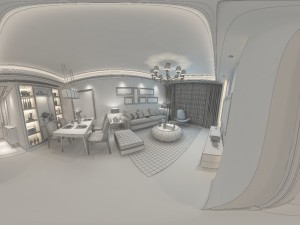 panoramic modern style living room restaurant space 18 Modelo 3D