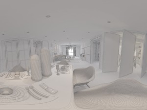 panoramic modern style living room restaurant space 18 Modelo 3D